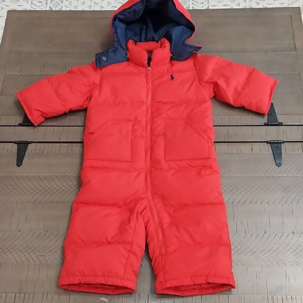 Polo Ralph Lauren Red Toddler Snowsuit Sz 12M